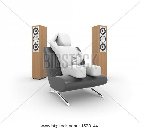 Persona escucha música