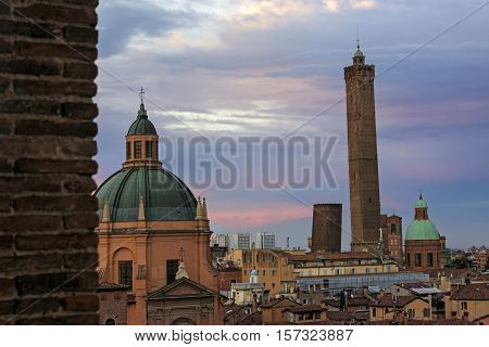 View of Bologna - torri asinelli Italy