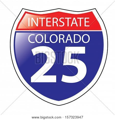 Layered artwork of Colorado I-25 Interstate Sign