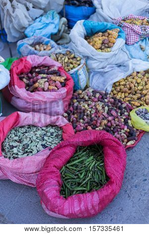 Produce from the local market in Chivay, Colca Canyon, Peru