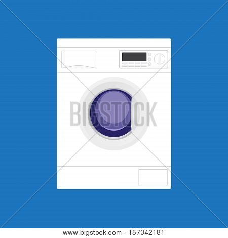 Washing machine on blue backgound. Vector illustration
