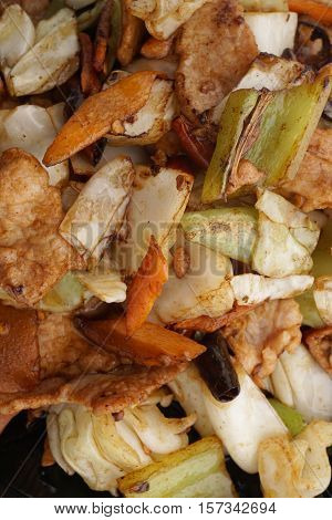 Chinese Food. Hot Pork With Vegetables