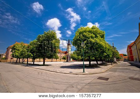 Town of Karlovac square architecture and nature central Croatia