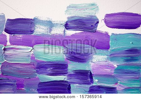 Creative abstract hand painted background wallpaper texture. Abstract composition for design elements. Close-up fragment of acrylic painting on canvas with brush strokes. Abstract art background.