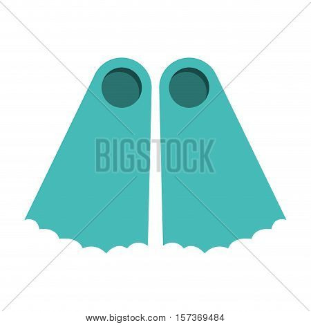 full color with diving fins vector illustration