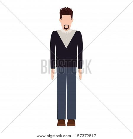 silhouette man with van Dyke beard vector illustration