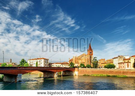View Of The Saints Fermo And Rustico From Adige River, Verona
