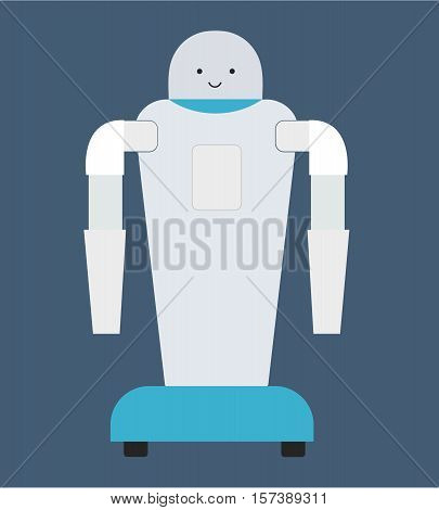Robots in medicine. Robot nurse on a dark background. Flat illustration.