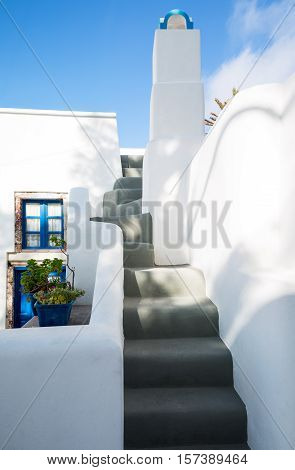 Greece Santorini island Pyrgos traditional architectures of the village