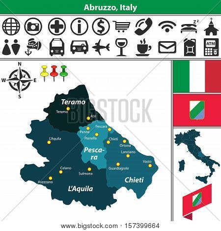 Abruzzo With Regions, Italy