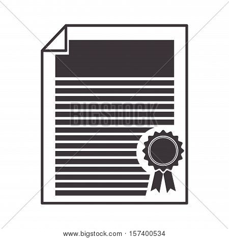 silhouette document paper page with stam vector illustration
