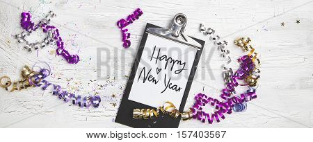 New Years Eve Background with white card