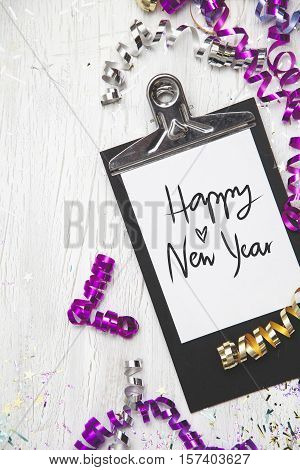 New Years Eve Background with white card