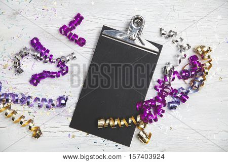 New Years Eve Background With White Card