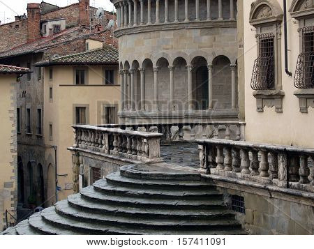 Arezzo - Romanesque Apse of Santa Maria della Pieve in Piazza Grande Tuscany Italy