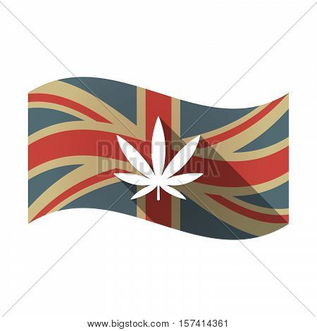 Isolated Uk Flag With A Marijuana Leaf