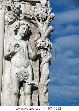 Venice - Doge's Palace. A scene from Paradise on the background of the Venetian sky