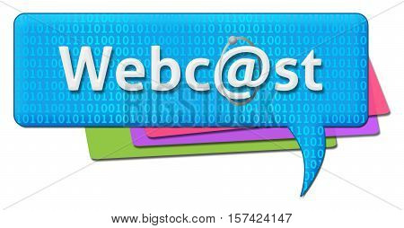 Webcast text written over blue background in a conceptual way.