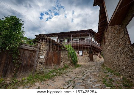 Summer time along the streets of the village of Kovachevitsa, Bulgaria