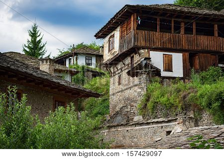 Summer time along the streets of the village of Kovachevitsa, Bulgaria
