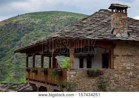 Summer time along the streets of the village of Kovachevitsa, Bulgaria
