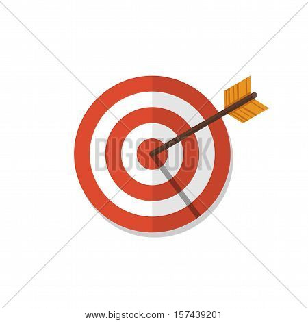 Abstract target and arrow flat design icon illustration