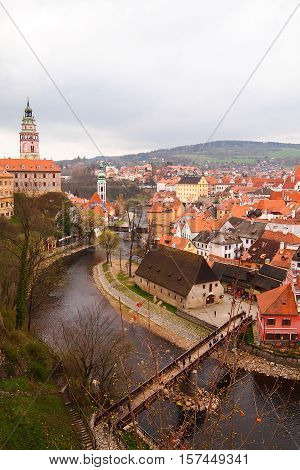Beautiful scene of Cesky Krumlov on daytime in summer
