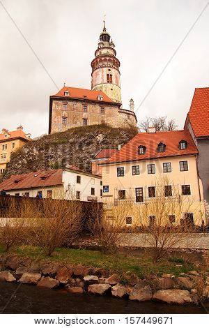 Beautiful scene of Cesky Krumlov on daytime in summer