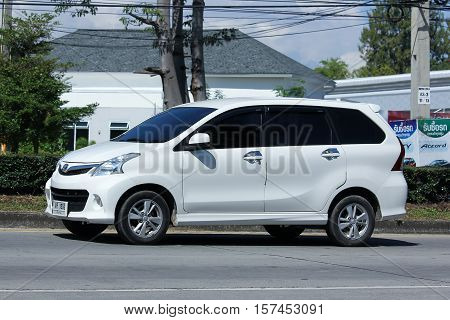 CHIANG MAI THAILAND - OCTOBER 27 2016: Private Toyota Avanza car. Mini Suv Car for Urbun User. Photo at road no.121 about 8 km from downtown Chiangmai thailand.