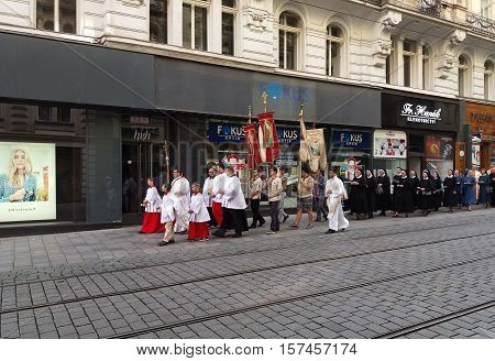 Christian Procession In Brno