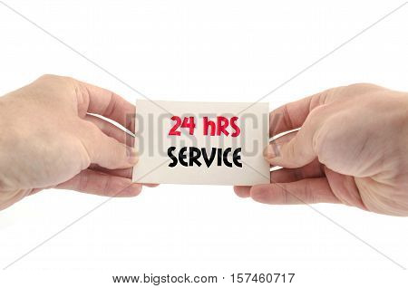 24 hrs service text concept isolated over white background