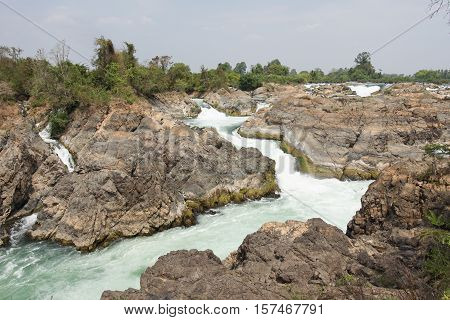 Li Phi Waterfalls, Don Khone Island, Laos, Asia