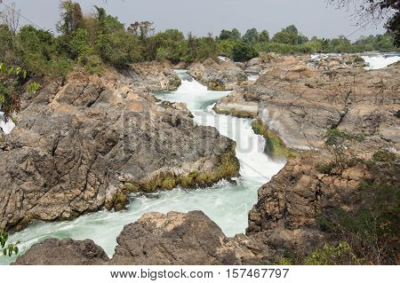 Li Phi Waterfalls, Don Khone Island, Laos, Asia