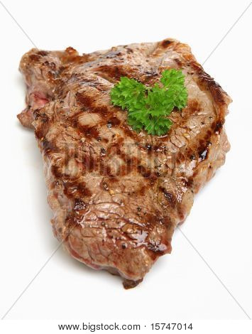 Bistecca di manzo filetto di manzo alla griglia con condimento.