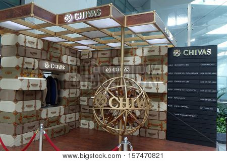 DELHI, INDIA - FEBRUARY 19: Indira Gandhi international airport duty free. Delhi airport is one of the most visited airports in India on February 19, 2016.