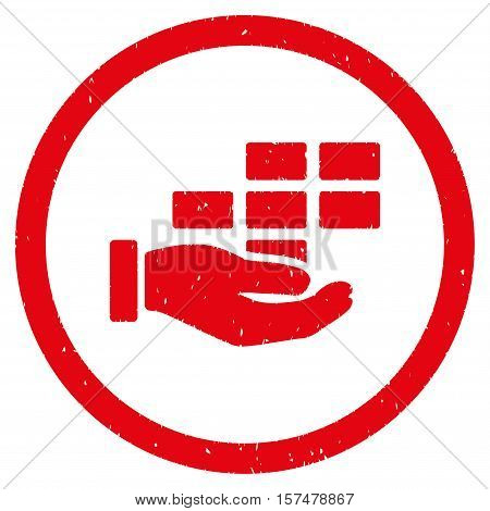 Service Schedule grainy textured icon inside circle for overlay watermark stamps. Flat symbol with dirty texture.