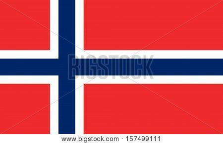 flat norwegian flag in the colors red, blue and white