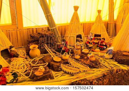 Isla Uros (Uros island) at Lake Titicaca, Peru