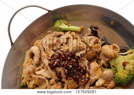 Chinese Food. Hot Pork With Vegetables