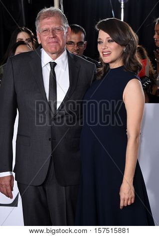 LOS ANGELES - NOV 09:  Robert Zemeckis and Marion Cotillard arrives to the 'Allied' LA Red Carpet Fan Event on November 09, 2016 in Westwood, CA                