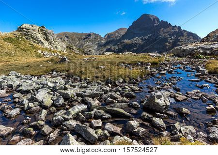 Amazing view of Orlovets peak from Elenski lakes, Rila Mountain, Bulgaria