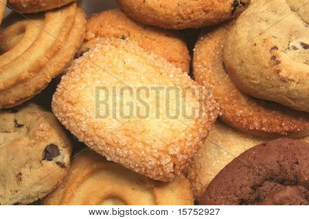 Biscotti assortiti varietà diverse tipologie alimentari sfondo