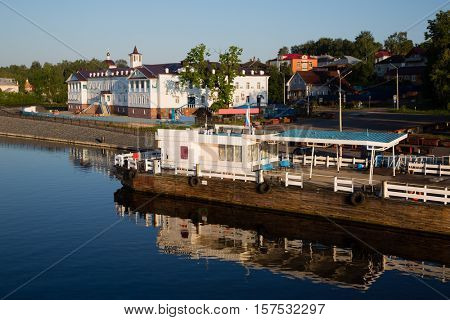 Quay the historic town of Myshkin on the banks of the river Volga, Russia