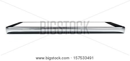 side view of smartphone and white screen isolate