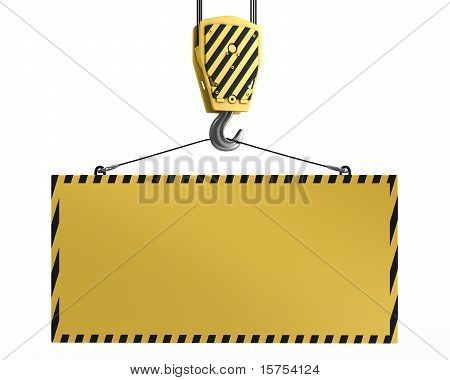 Gru Gialla gancio sollevamento giallo vuoto per scopi di progettazione