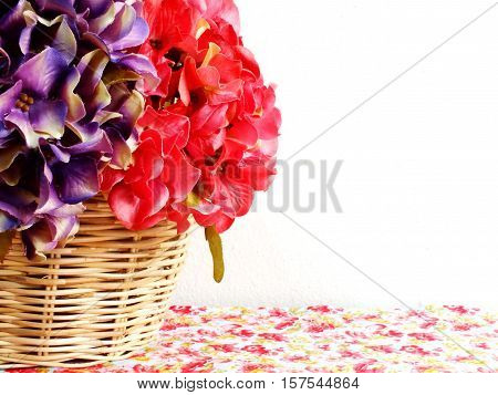 beautiful hydrangea artificia flower bouquet with space  copy