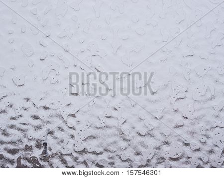 Ice And Drops On Window
