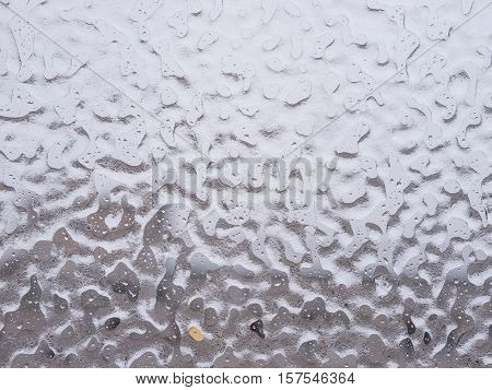Ice And Drops On Window