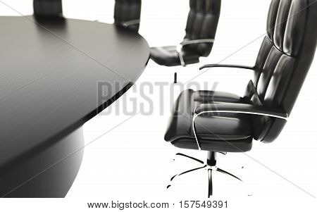 boardroom, meeting room and conference table and chairs. Business concept. Isolate 3d rendering