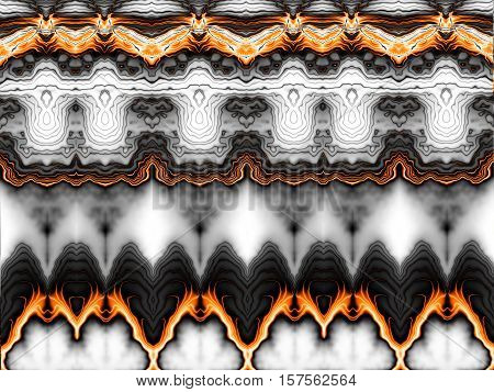 Horizontal abstract background. May be used as desktop background. Symmetry ornament in digital art style.